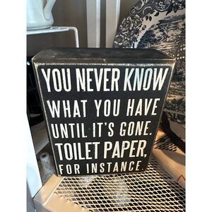 Funny Bathroom Toilet Paper Sign from Covid